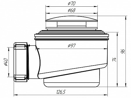 АНИПЛАСТ Сифон для душевого поддона 11/2&quot;х50/60 хром, клик-клак, грибок