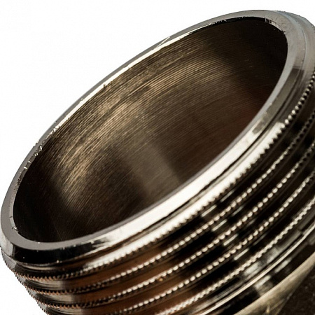 Ниппель переходной резьбовой латунный STOUT никель 11/2&quot;x11/4&quot; Н