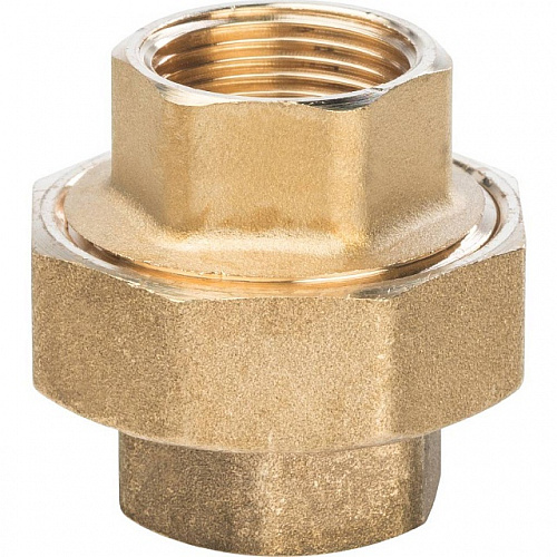 Американка ПРЯМАЯ резьбовая латунная (без прокладки) STOUT без покрытия 3/4&amp;quot; В