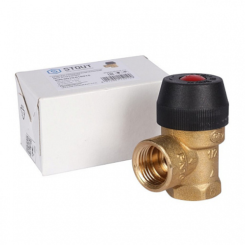 Клапан предохранительный для отопления STOUT 1/2&amp;quot;x1/2&amp;quot; (6 бар) (487.160)
