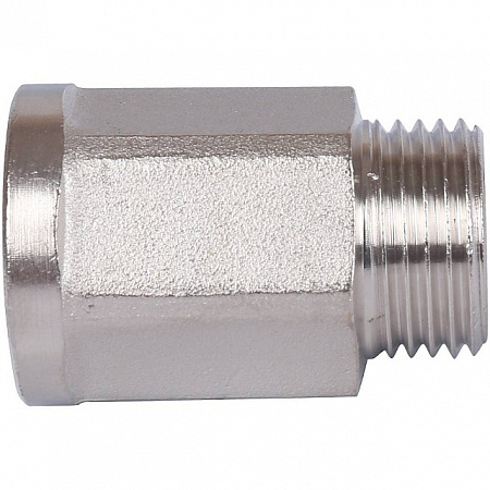 Удлинитель шестигранный резьбовой латунный STOUT никель 1/2&quot;x1/2&quot; ВН