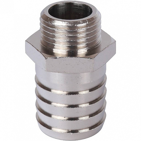 Штуцер резьбовой латунный STOUT никель 1/2&quot;x25мм Н