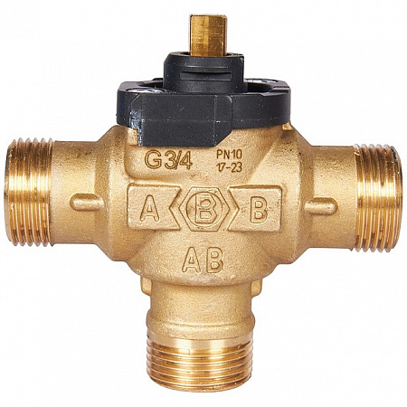 Клапан трехходовой зональный STOUT сервопривод 230V, с кабелем 1м,, НР 3/4&quot;