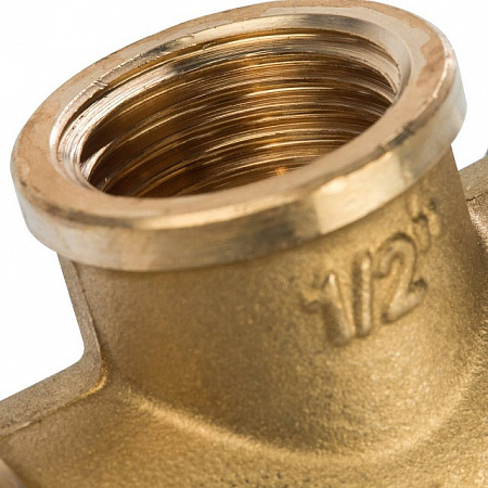 Тройник переходной латунный STOUT без покрытия 3/4&quot;x1/2&quot;x3/4&quot; В
