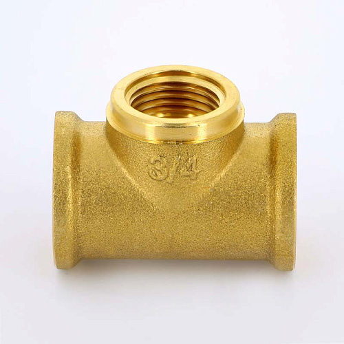 Тройник переходной резьбовой латунный UNI-FITT без покрытия 3/4&amp;quot;х1/2&amp;quot;х3/4&amp;quot; В