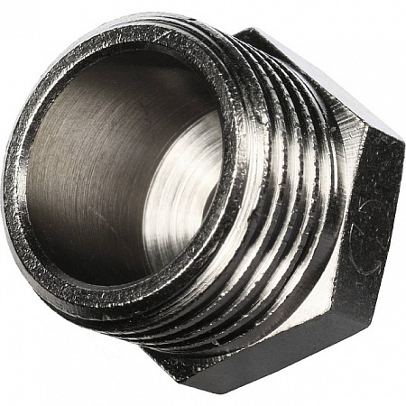 Ниппель переходной резьбовой латунный STOUT никель 1/2&quot;x1/4&quot; Н