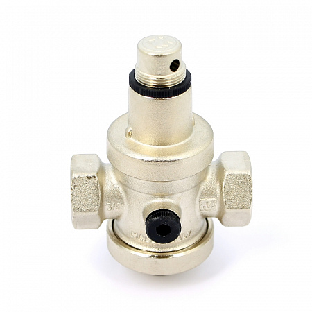 Редуктор давления UNI-FITT 3/4&quot; В 0,5-6 бар PN25 с отверстием под аксиальный манометр 1/4&quot; никел.