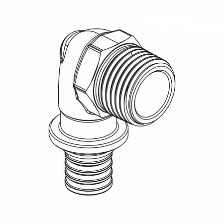 СА Угол резьбовой аксиальный REHAU RAUTITAN RX+ латунный Ø20х3/4&quot; Н (13660901001/11375451001)