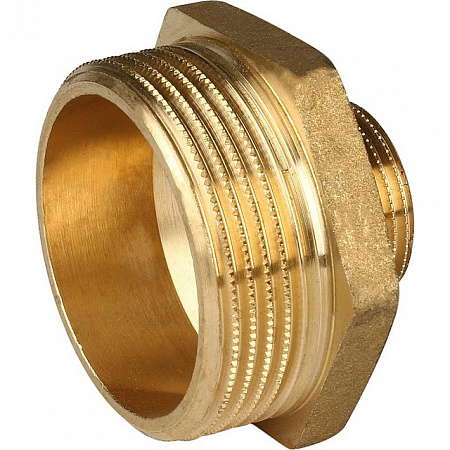 Ниппель переходной резьбовой латунный STOUT без покрытия 11/2&quot;x3/4&quot; Н