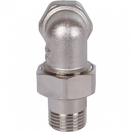 Американка УГЛОВАЯ резьбовая латунная (с прокладкой o-ring) STOUT никель 1/2&quot; ВН