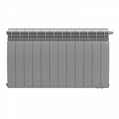 Радиатор биметаллический ROYAL THERMO BILINER SILVER SATIN VDR 500x12 секций, серый (НС-1309747)
