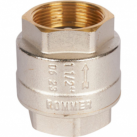 Обратный клапан пружинный муфтовый с пластиковым седлом 11/2&quot;  ROMMER