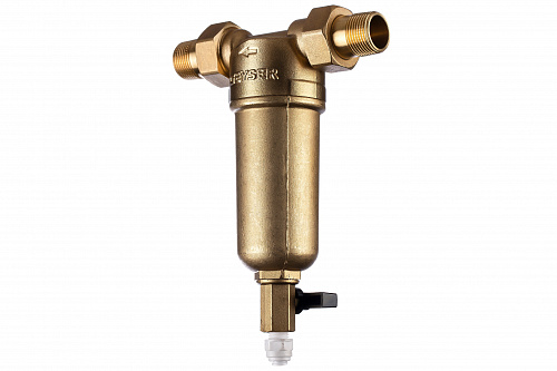 Фильтр промывной ГЕЙЗЕР БАСТИОН 121 Ø60 никель 3/4&amp;quot; АМ-АМ, 90 мкм, латунная колба