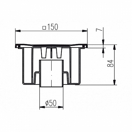 Трап для пола MCH DN50/84 пластик (321P)