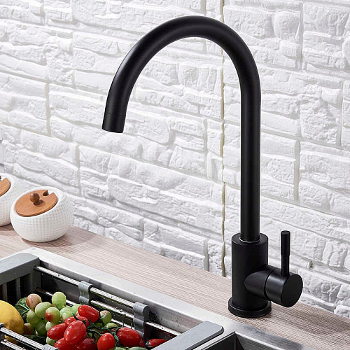 Смеситель для кухни OLIVE'S BALEAR 13435-1BLB черный, нержавеющая сталь, упак (10 шт)