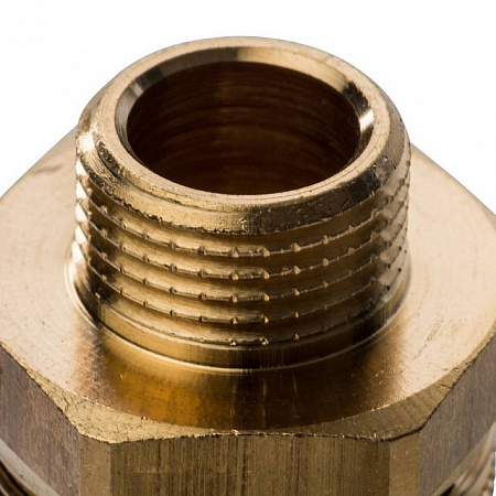 Ниппель переходной резьбовой латунный STOUT без покрытия 3/4&quot;x3/8&quot; Н