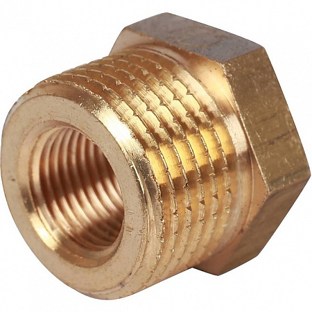 Футорка резьбовая латунная STOUT без покрытия 3/8&quot;x1/8&quot; ВН