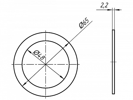 Прокладка плоская АНИПЛАСТ M065 под горловину D.65x48x2