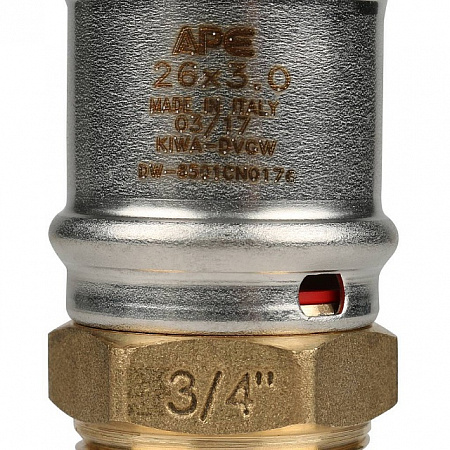 МП Муфта резьбовая пресс для металлопласта STOUT Ø26х3/4&quot; Н