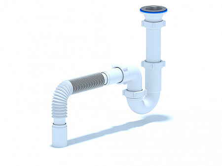 АНИПЛАСТ Сифон 11/2&quot;х40 прямоточный с гибкой трубой 40х40 D0105