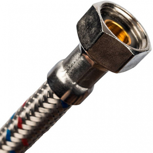 Гибкая подводка для воды STOUT нерж.сталь 3/8&amp;quot;-60 см гайка-штуцер