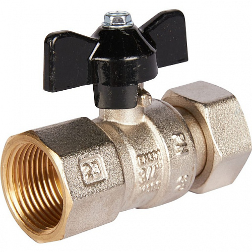 Кран шаровой STOUT бабочка 3/4&amp;quot; В, с накидной гайкой