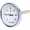 Термометр биметаллический погружной STOUT Ø80-1/2&amp;quot;, гильза 100 мм, +120°C