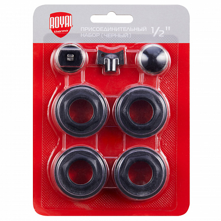 Комплект для монтажа радиаторов ROYAL THERMO 1/2&quot; без кронштейнов, черный (НС-1156727)