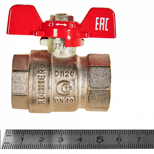 Кран шаровой ROMMER бабочка 3/4&amp;quot; ВВ