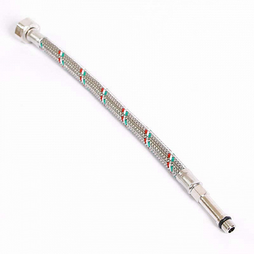 Гибкая подводка для смесителя UNI-FITT МL10х1 - 1/2&amp;quot;, 30 см, удл. штуцер, DN 8, оплётка из нерж. ста
