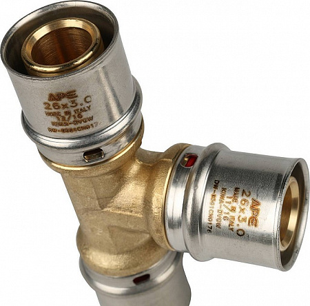 МП Тройник равнопроходный пресс для металлопласта STOUT Ø26х26х26