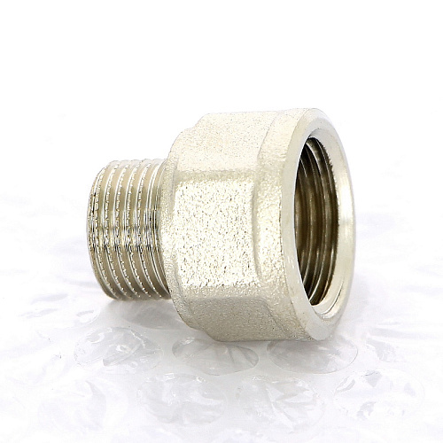 Переход под ключ резьбовой латунный UNI-FITT никель 3/8&amp;quot;х1/2&amp;quot;