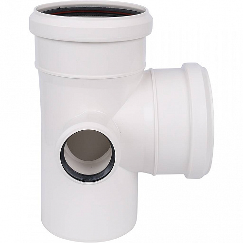 ПВХ Крестовина двухплоскостная SINIKON КОМФОРТ ПЛЮС белая Ø110х110х50х90°, левая