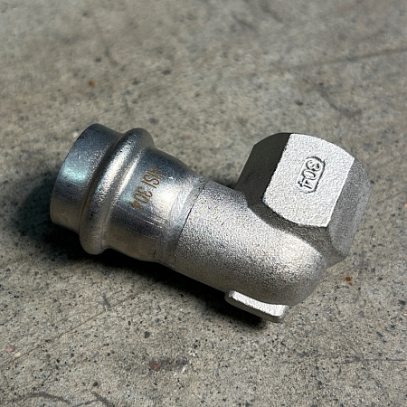 НП Угол резьбовой пресс из нержавейки UNI-FITT фитинг Ø22x1/2&quot; В