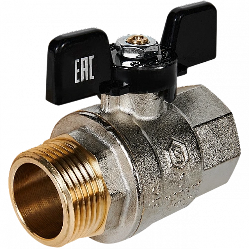 Кран шаровой полнопроходной, ВР/НР, ручка бабочка 1&amp;quot; STOUT