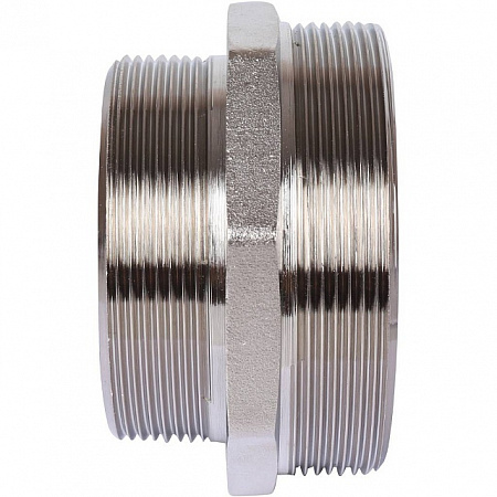 Ниппель переходной резьбовой латунный STOUT никель 3&quot;x2 1/2&quot; Н