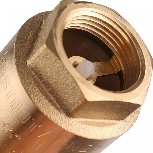Обратный клапан пружинный, латунный STOUT (с пластиковым седлом) 3/4&amp;quot; ВВ