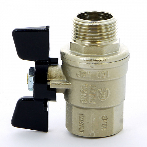 Кран шаровой BUGATTI OREGON 307 бабочка 3/4&amp;quot; ВН, полнопроходной