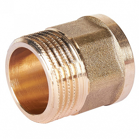 Переход под ключ резьбовой латунный STOUT без покрытия 1/2&quot;х3/4&quot; ВН