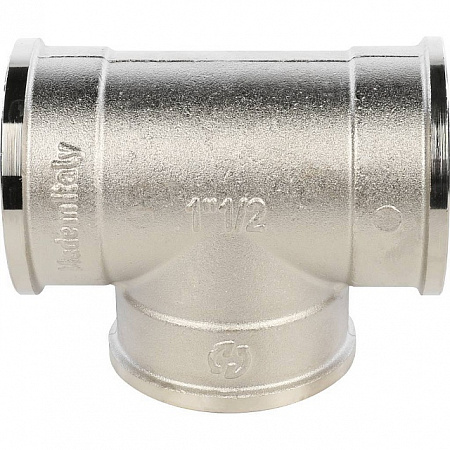 Тройник резьбовой латунный STOUT никель 11/2&quot; В