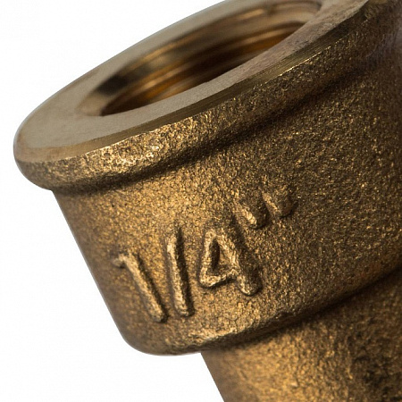 Угол с упором резьбовой латунный STOUT без покрытия 1/4&quot; ВН