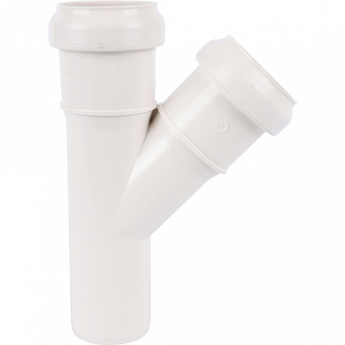 ПВХ Тройник канализационный SINIKON КОМФОРТ ПЛЮС белый Ø40х45°