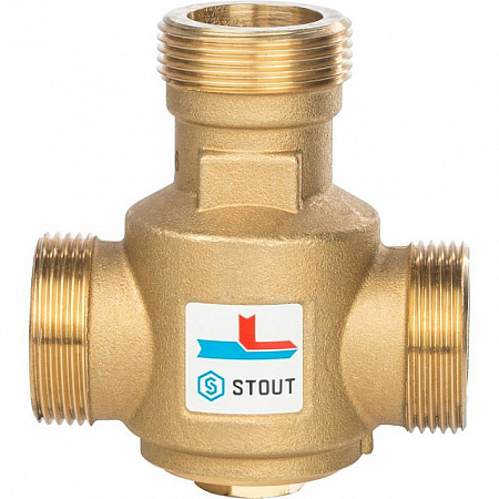 Клапан трехходовой термостатический смесительный STOUT 11/4&quot; Н (55°С)