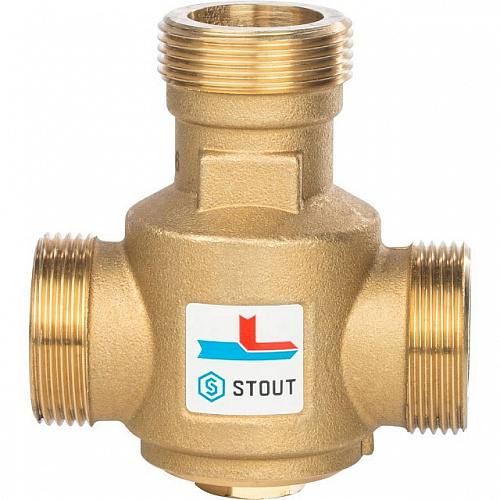 Клапан трехходовой термостатический смесительный STOUT 11/4&amp;quot; Н (55°С)