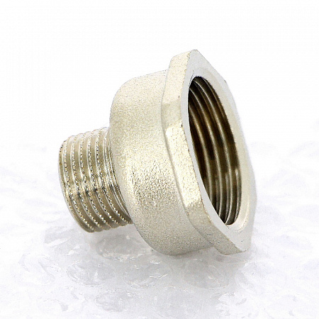 Переход под ключ резьбовой латунный UNI-FITT никель 1/2&quot;х1&quot;