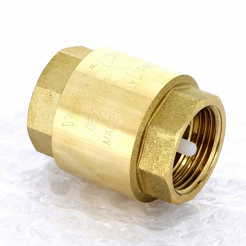 Обратный клапан пружинный, латунный UNI-FITT YORK (с пластиковым седлом) 1&amp;quot; ВВ