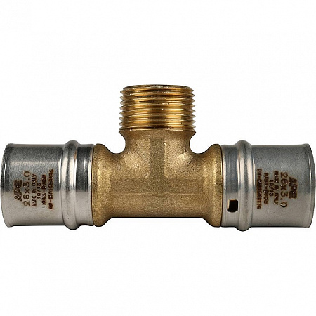 МП Тройник резьбовой пресс для металлопласта STOUT Ø26х3/4&quot;х26 Н
