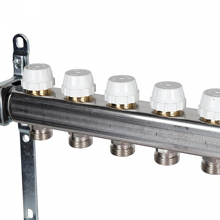 Коллекторная группа STOUT нержавейка 1&quot;x3/4&quot; EK -13 выходов, с расходомерами