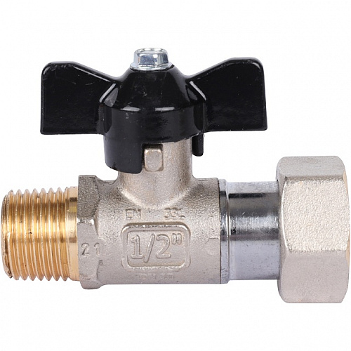 Кран шаровой STOUT бабочка 1/2&amp;quot;х3/4&amp;quot; Н, с накидной гайкой
