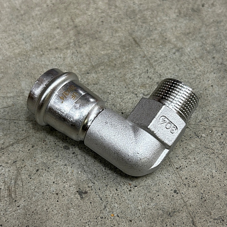 НП Угол резьбовой пресс из нержавейки UNI-FITT фитинг Ø28x3/4&quot; Н